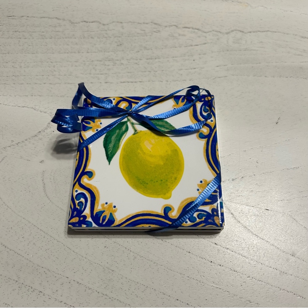 Set of 2 brand new lemon coasters